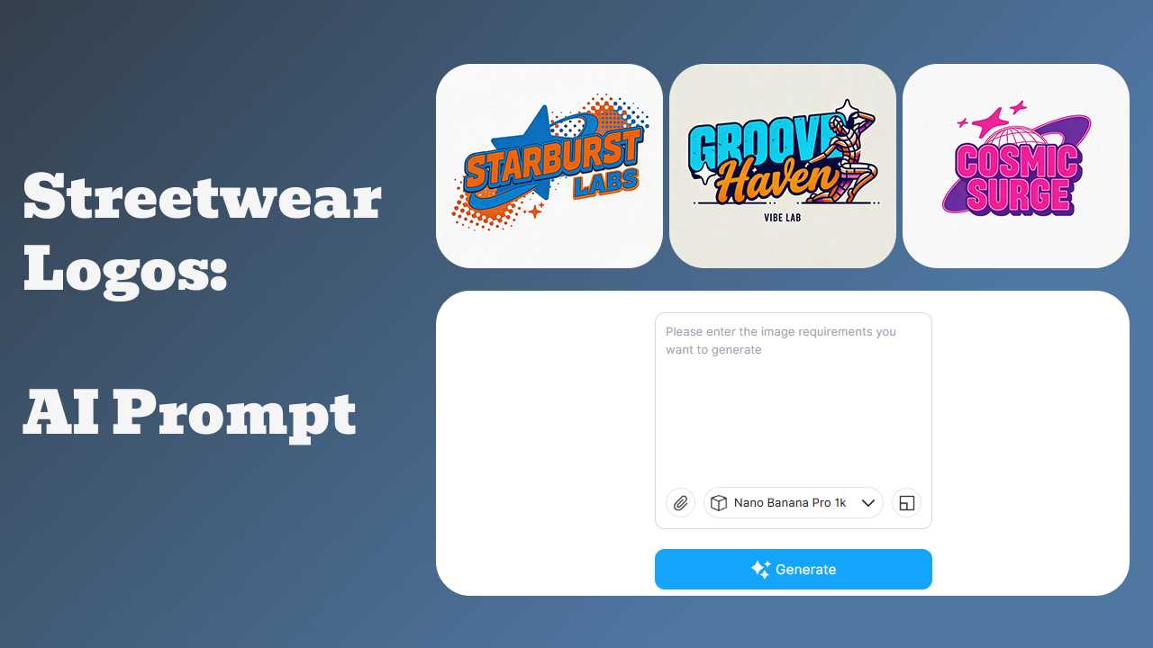 Streetwear Logos: AI Prompts for Nano Banana & Seedream 4.5