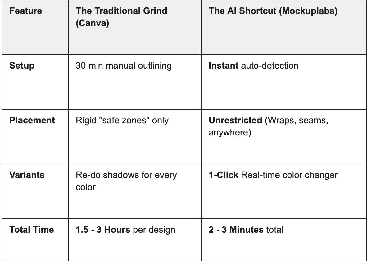 The Traditional Grind(Canva) vs The AI Shortcut (Mockuplabs)