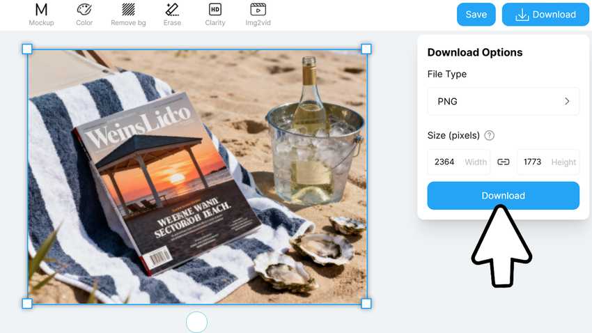 Completed square book mockup template ready for download.