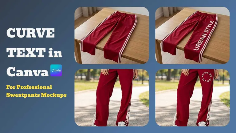 How to Curve Text in Canva for Professional Sweatpants Mockups