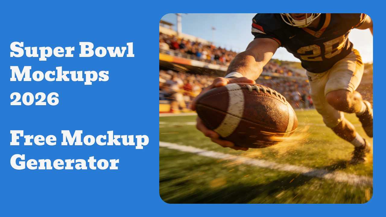 Super Bowl Mockups 2026 | Free Mockup Generator