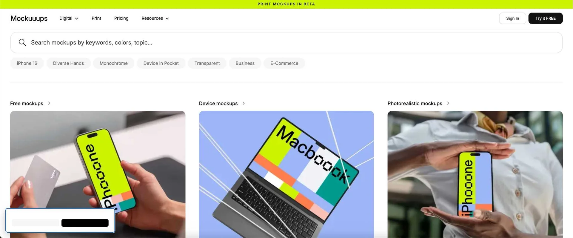 Mockuuups Studio homepage