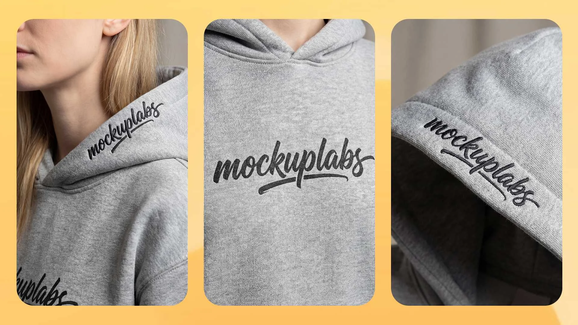 The small, embroidered text on the sleeve, cuff, or the back of the neck.