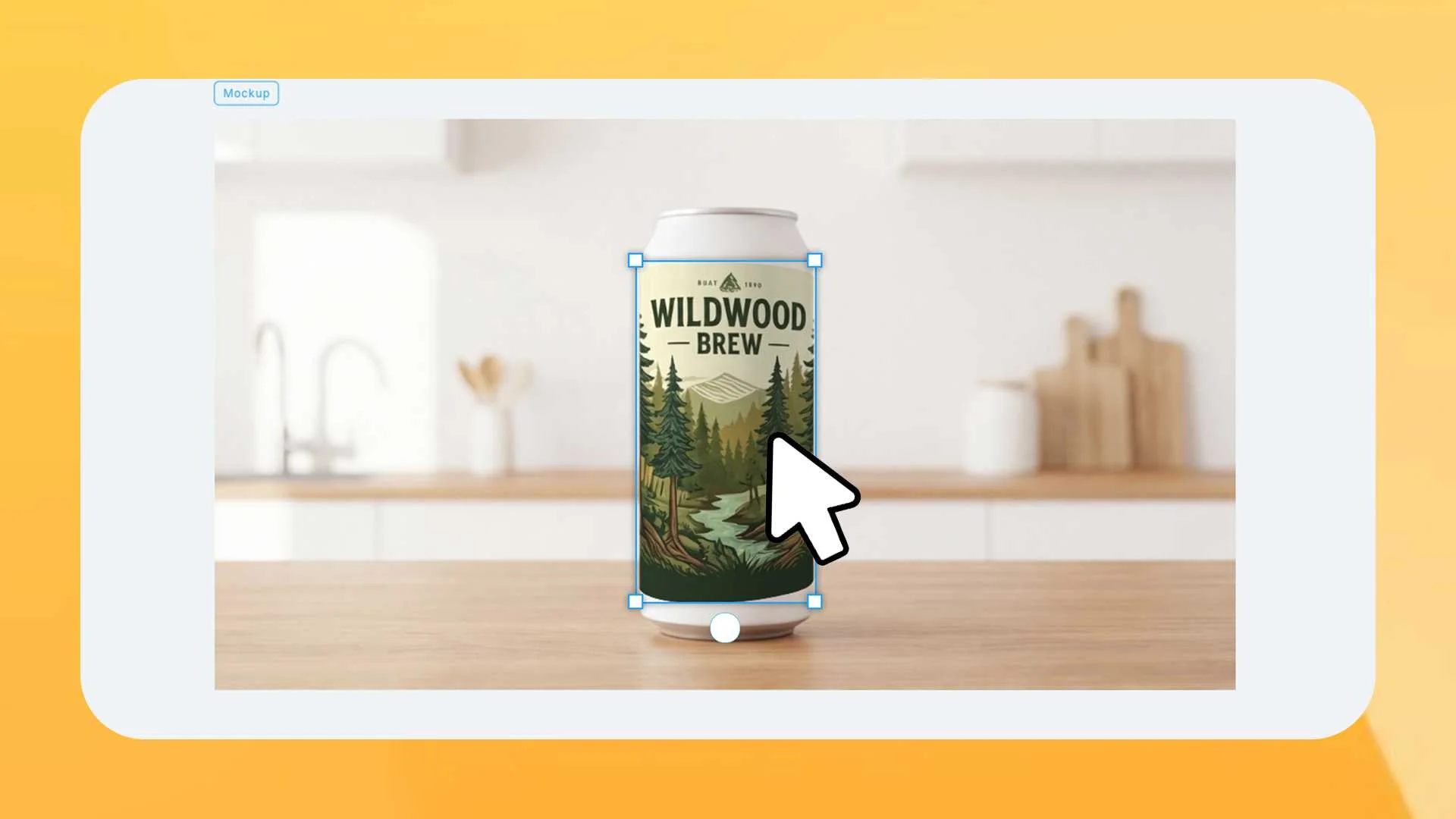Upload your flattened label artwork (2400x1200px recommended) and drag it onto the can.
