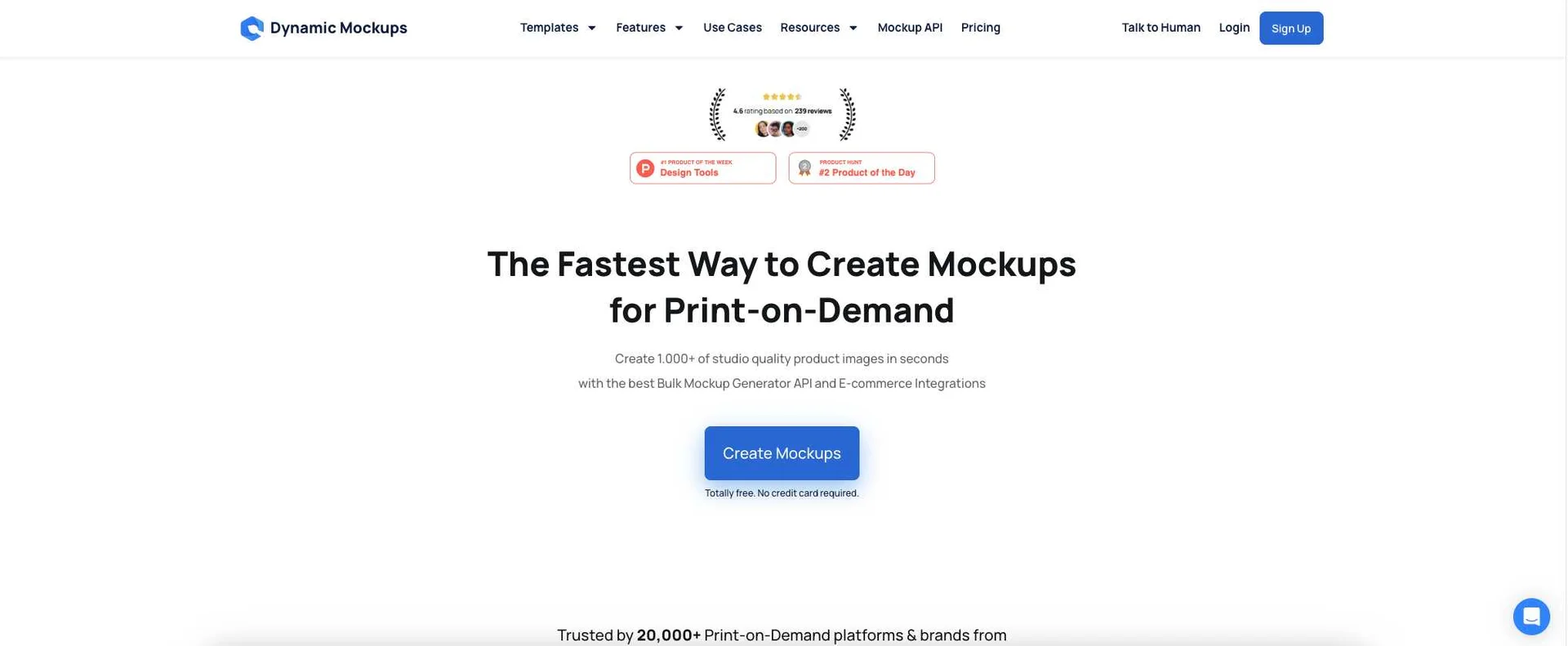 Dynamic Mockups homepage
