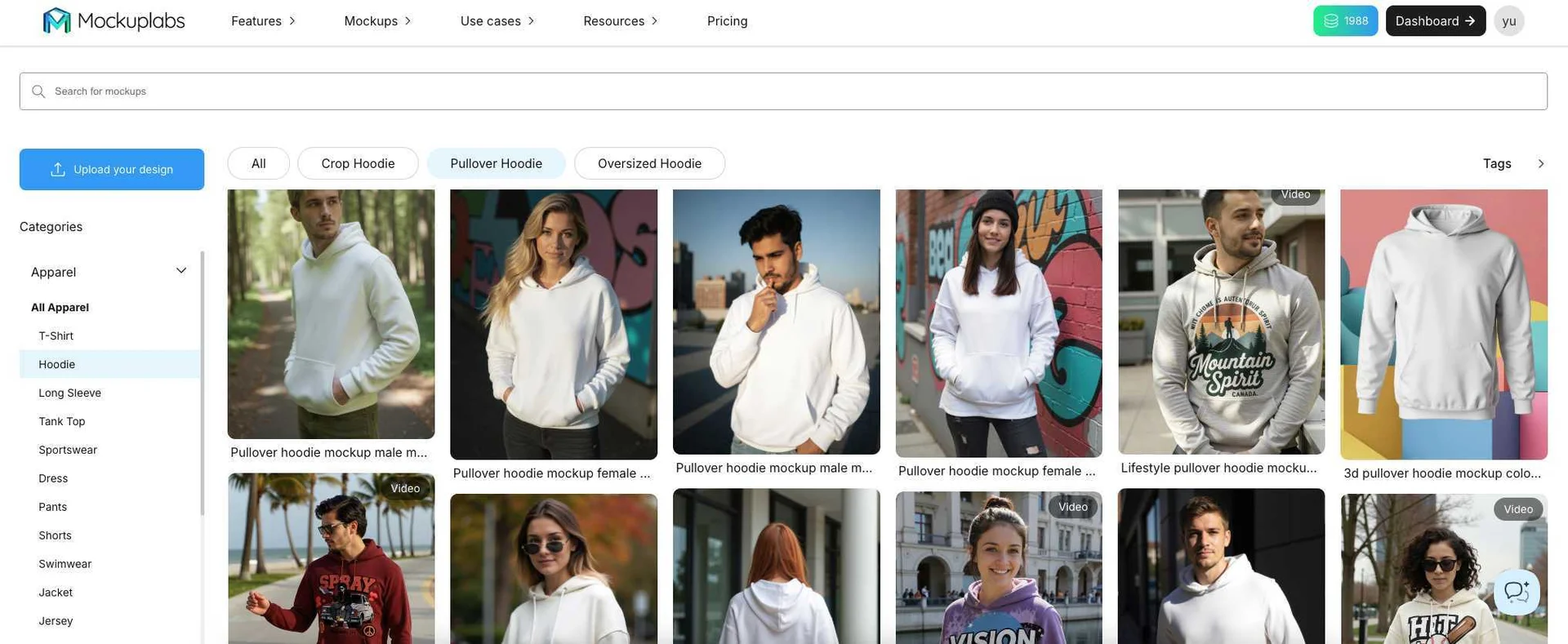 Pullover hoodie mockup templates