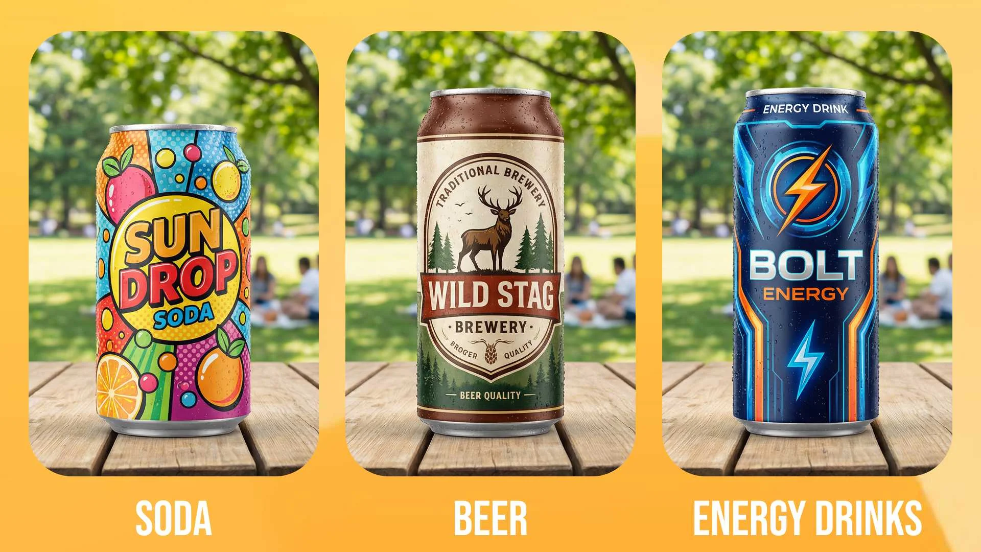 Types of can mockups: soda can mockup, beer can mockup, specialty can mockup