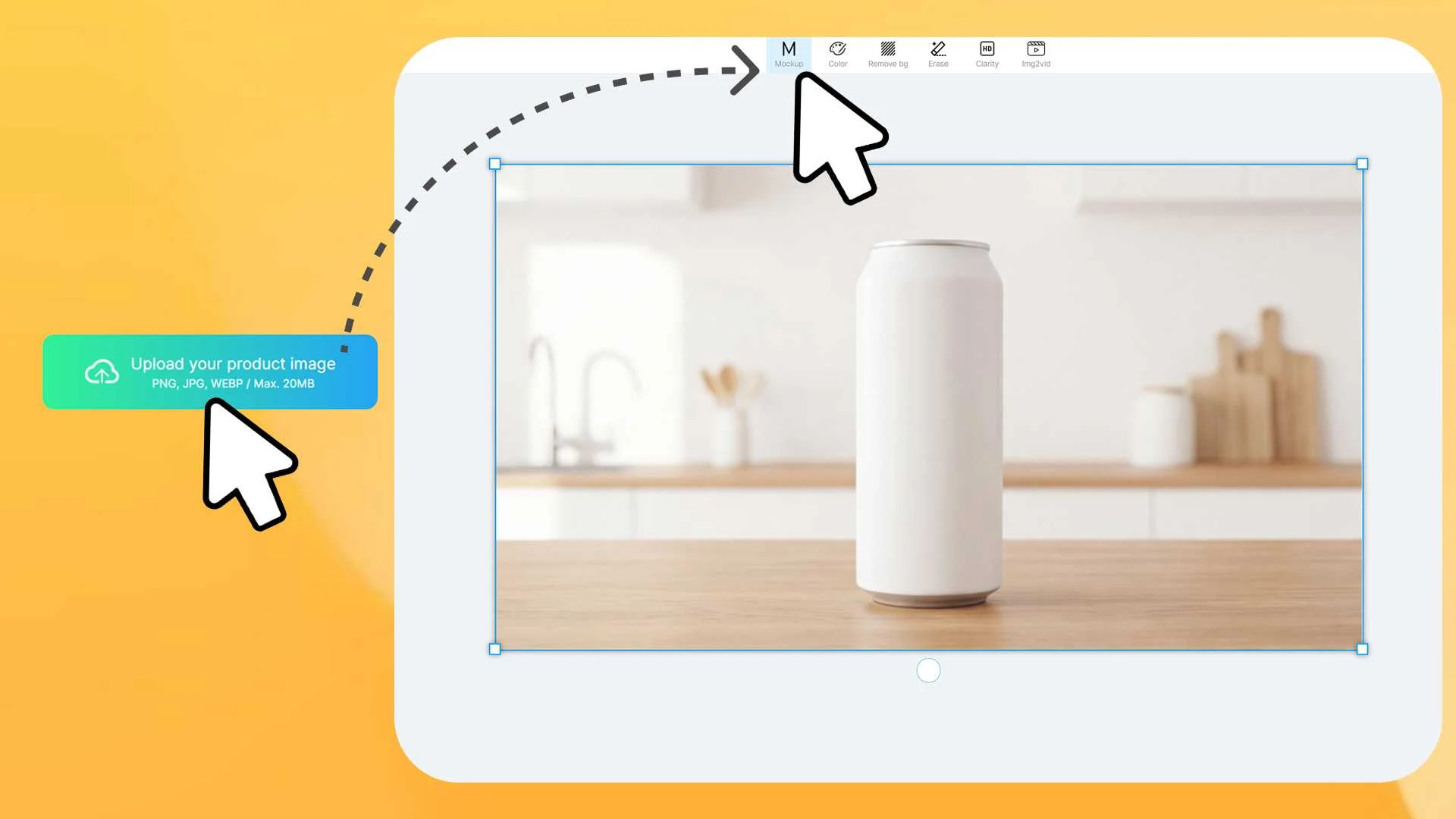 Upload and convert it to mockup