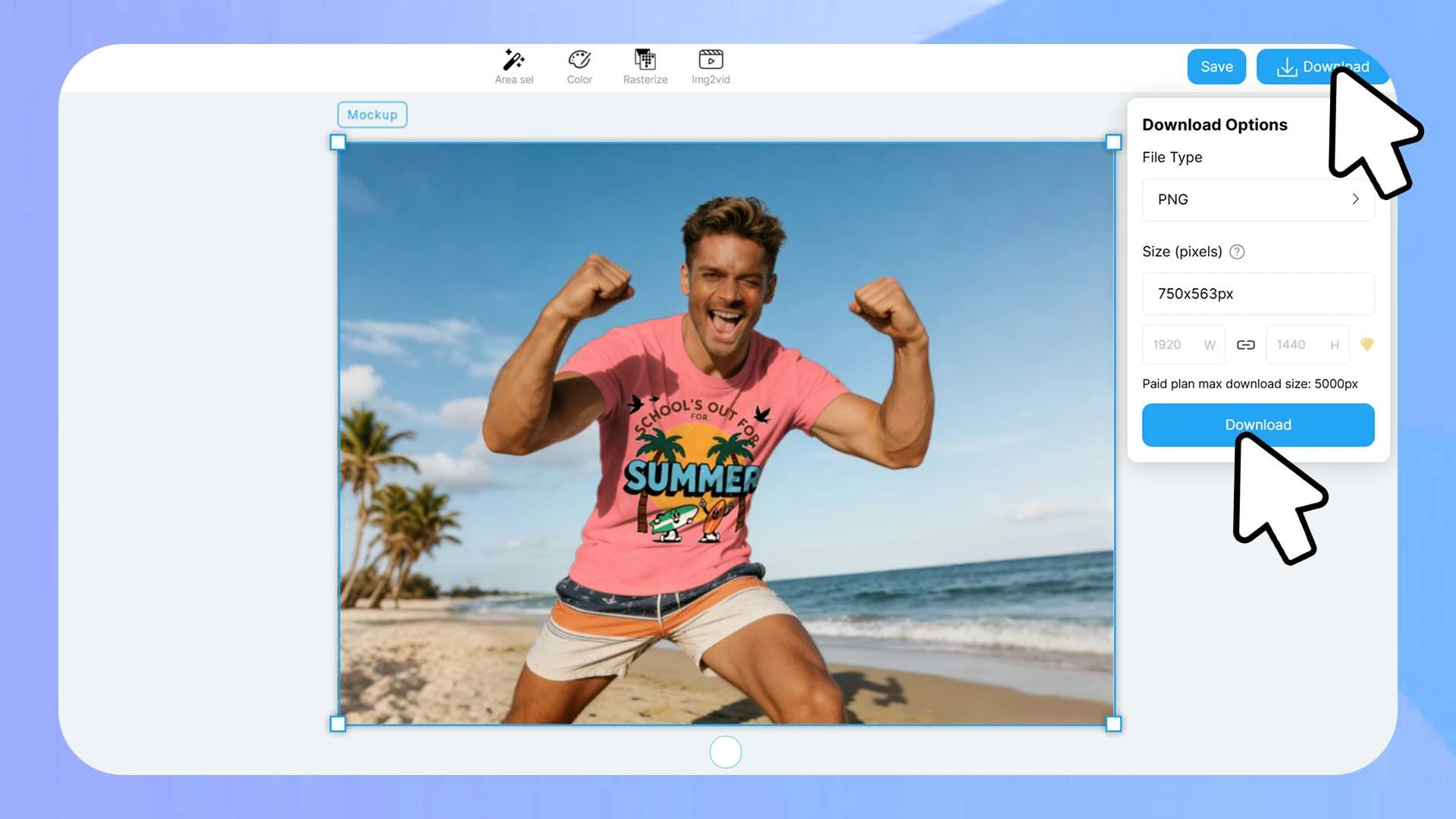 Click "Download," choose your format, and adjust resolution