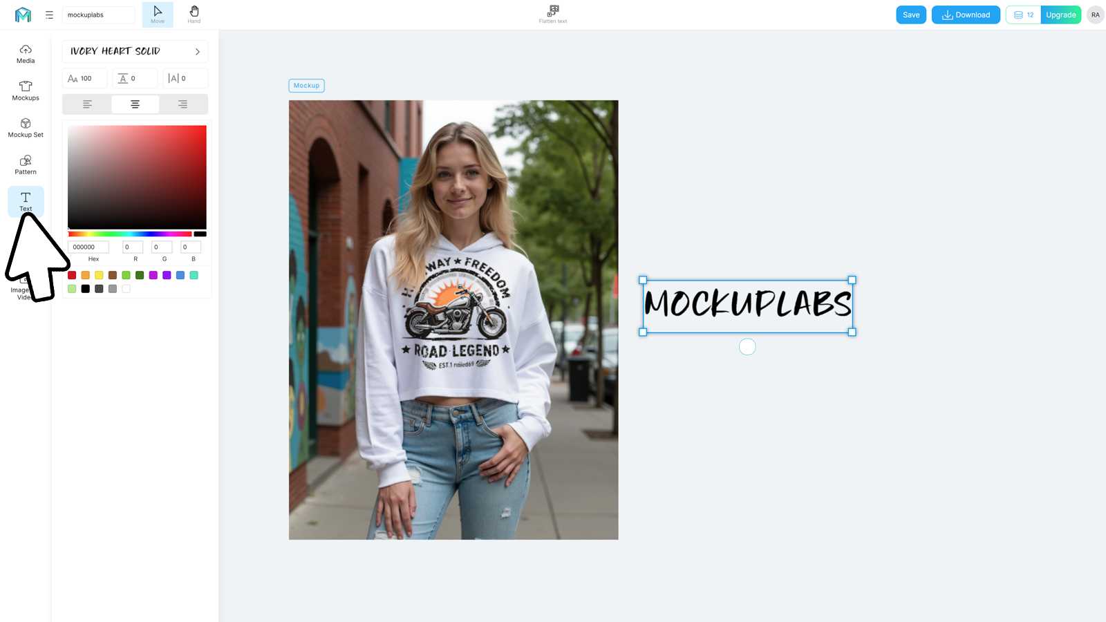 Step 4: Add text to mockup
