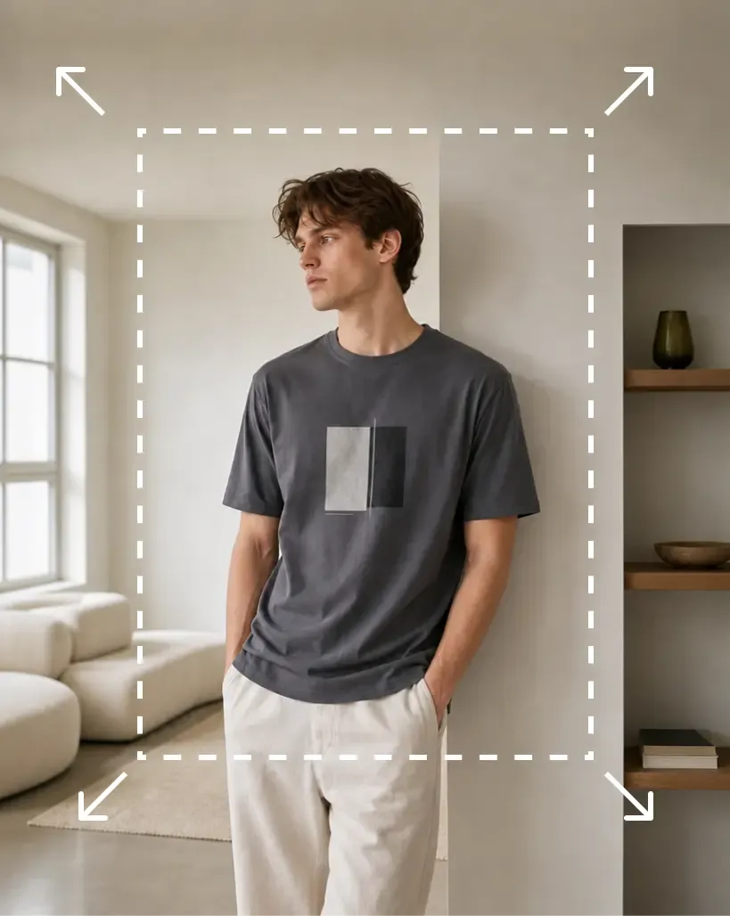 Portrait with image expansion guides