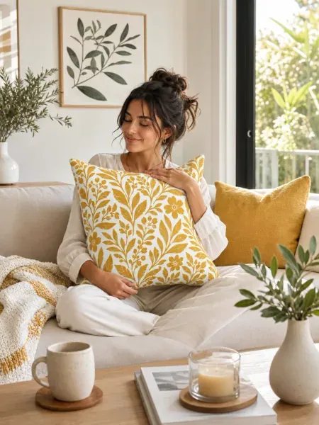 Print-on-demand pillow collection