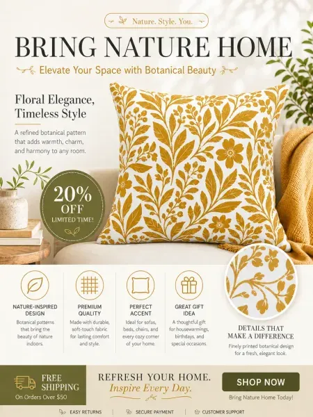 Print-on-demand pillow collection
