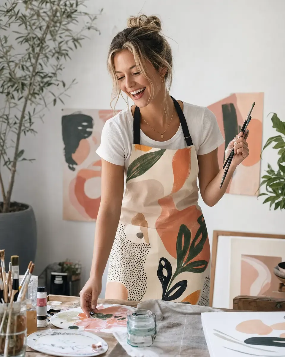 Editable mockup from your own apron photo